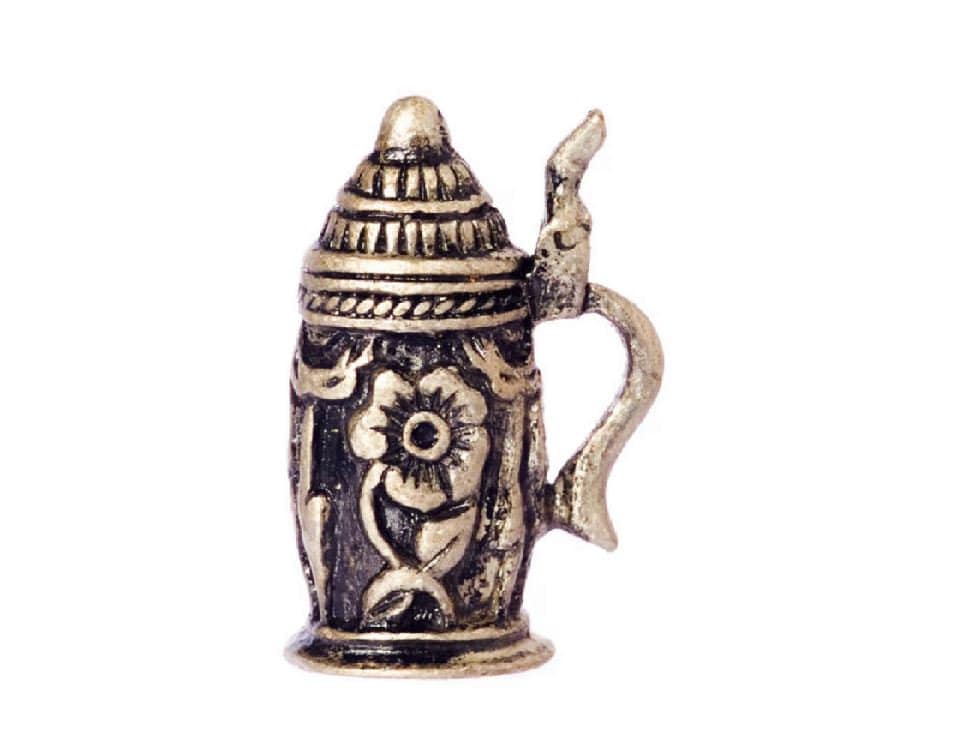Miniature Metal Beer Stein with Handle, Dollhouse Miniature Bar Ware, 1:12 Scale