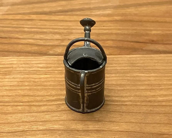 Miniature Metal Watering Can, Rustic Gray Fairy Garden Flower Pitcher
