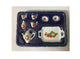 Red and White Dollhouse Tea Set with Tray