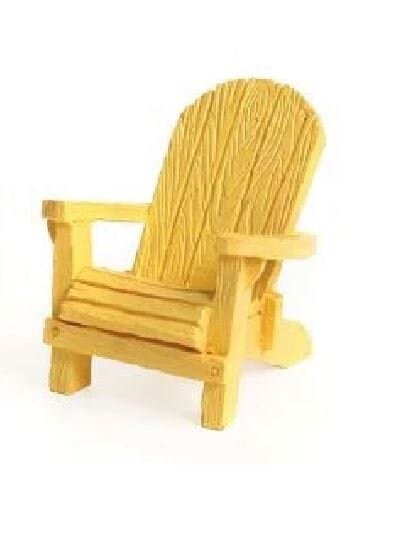 Miniature Yellow Adirondack Chair, Fairy Garden Beach/Lake Chair, Fairy Garden Accessory
