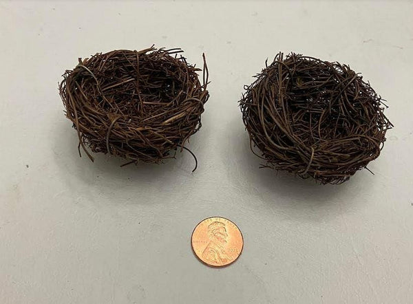 Pair of Miniature Fairy Garden Brown Nests, 2