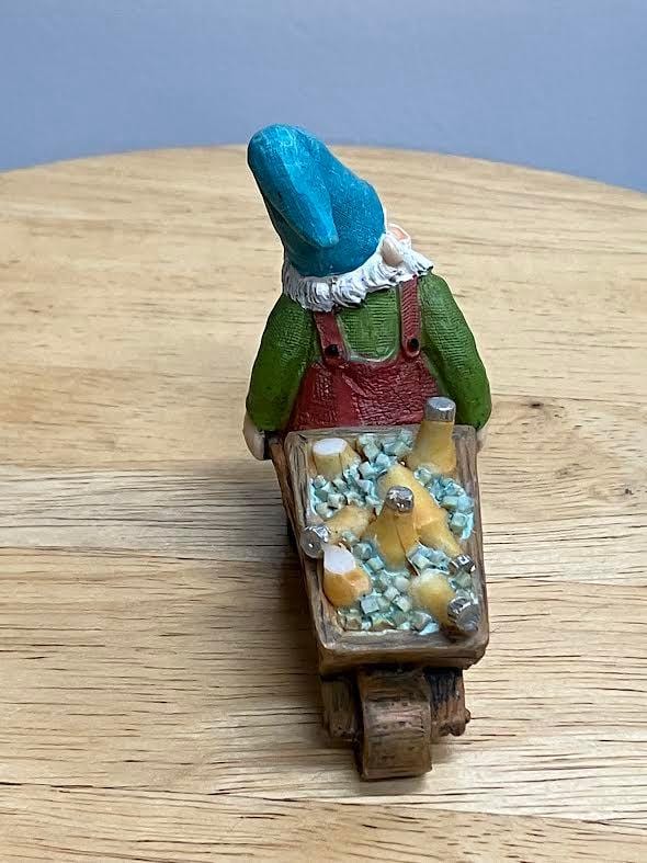 Fairy Garden Gnome with a Beer Cart, Beer Wagon Gnome