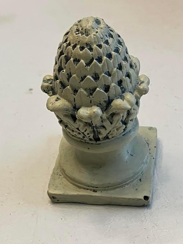 Dollhouse Miniature Outdoor Pedestal, Miniature Artichoke Shaped Finial Statue