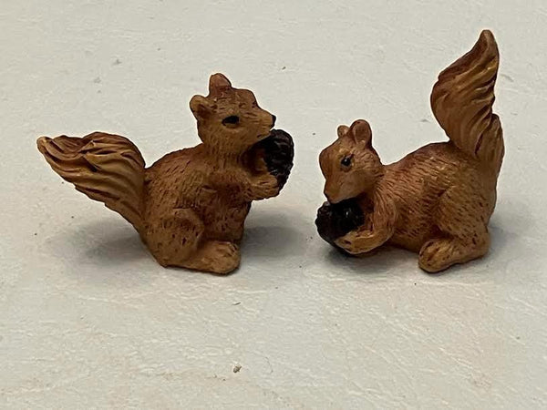 Two Micro Miniature Brown Squirrels