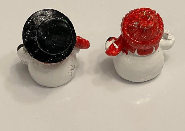 Miniature Pair of Holiday Snowmen