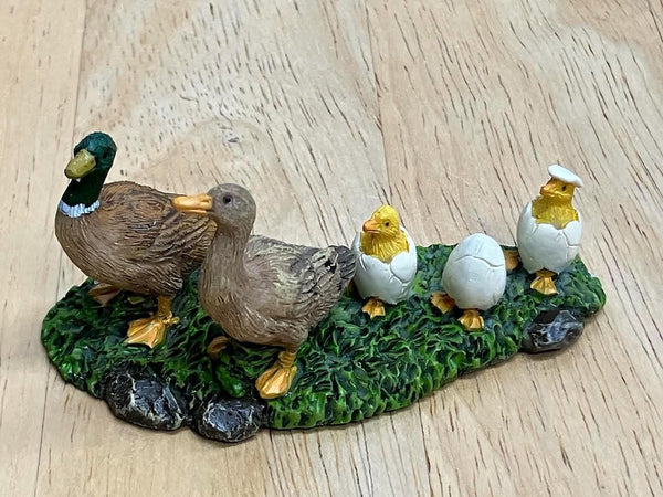 Miniature Duck Family Figurine