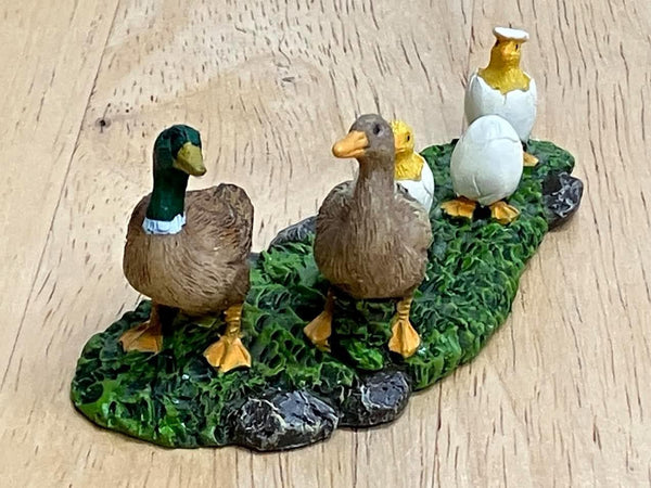 Miniature Duck Family Figurine