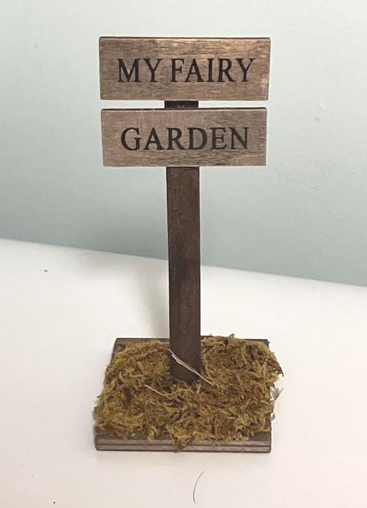 Miniature Wooden 'MY FAIRY GARDEN' Sign 4.25