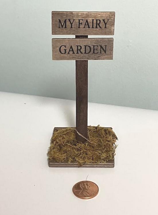 Miniature Wooden 'MY FAIRY GARDEN' Sign 4.25