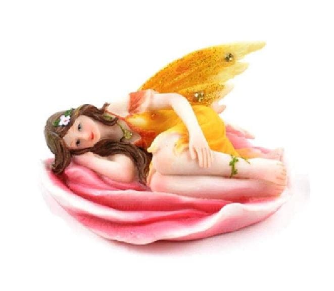 Fairy in Yellow Resting on a Flower