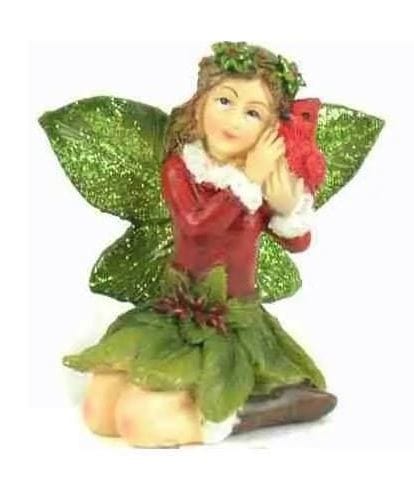 Christmas Fairy with a Red Bird