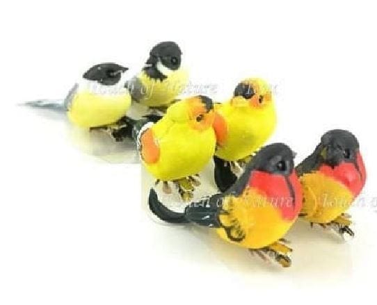 Set of 6 Birds on a Clip