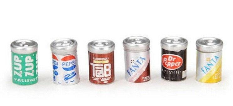 Dollhouse Miniature Assorted Soda Cans