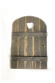 Micro Mini Wooden Door with Gold Doorknob