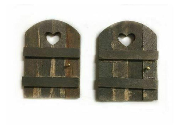 Micro Mini Wooden Door with Gold Doorknob