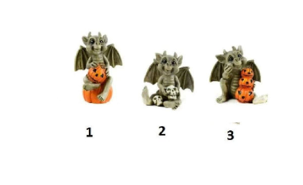 Halloween Gargoyle Assortment, Haunted Garden Figurine, Spooky Cake Topper,