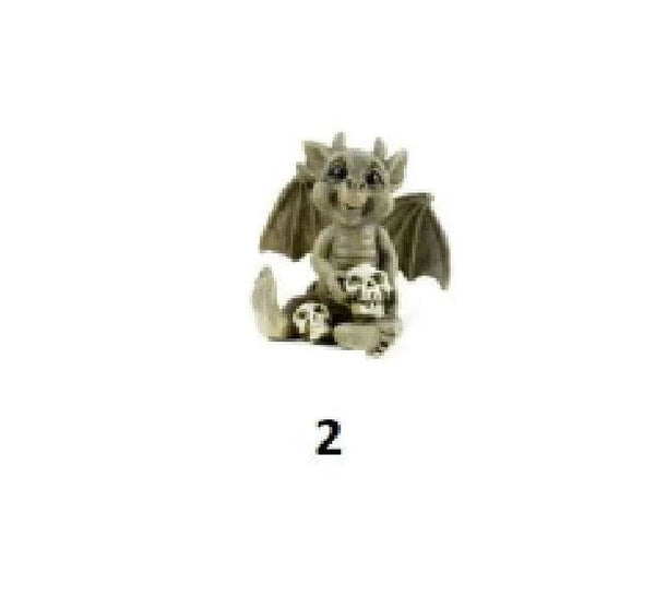 Halloween Gargoyle Assortment, Haunted Garden Figurine, Spooky Cake Topper,