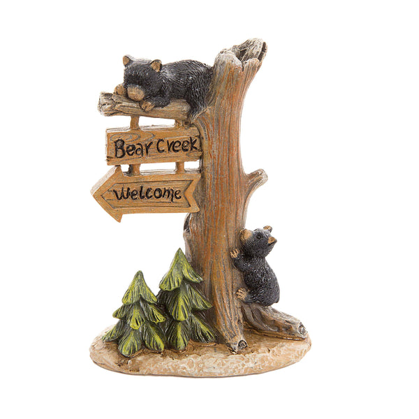 Baby Black Bears with Welcome Sign