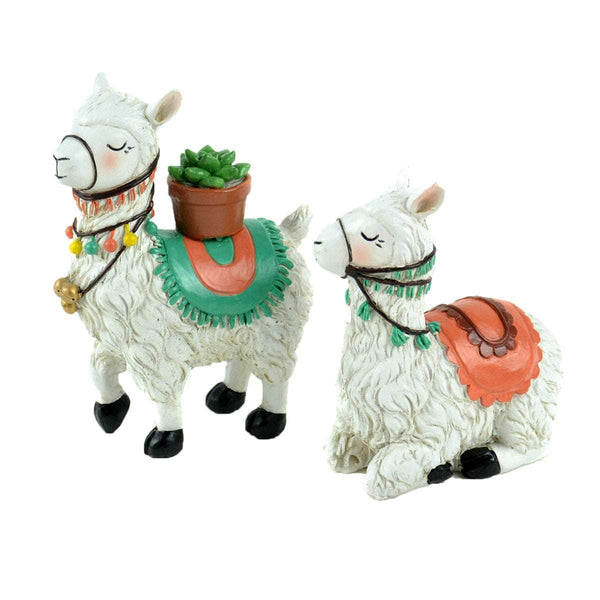 White Llama with Cactus