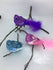 Set of 3 Glittery Pink, Purple and Blue Birds