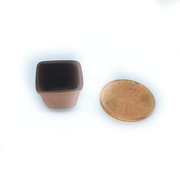 Set of 3 Micro Mini Brown Planters,