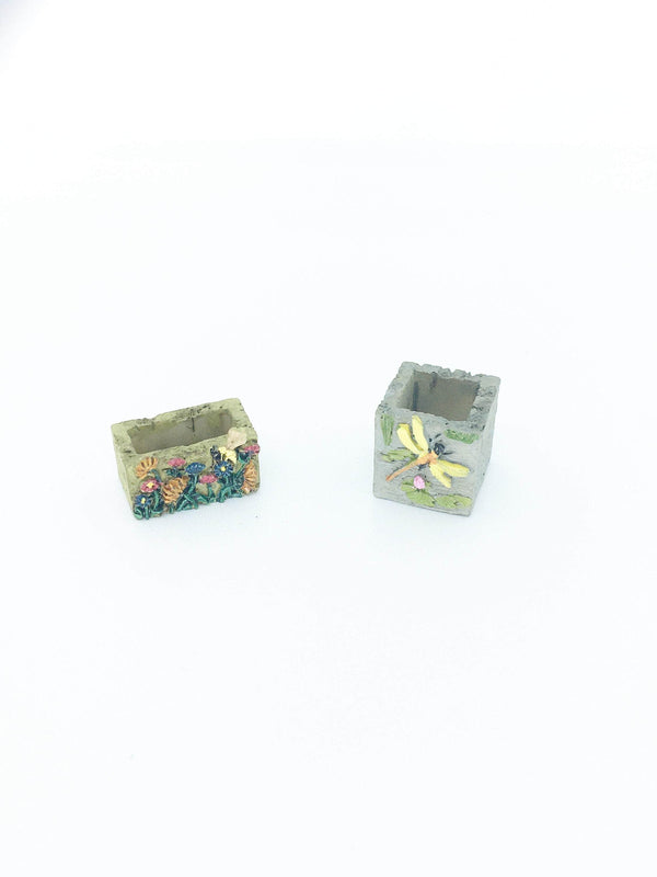 Miniature Resin Planter Box Pair