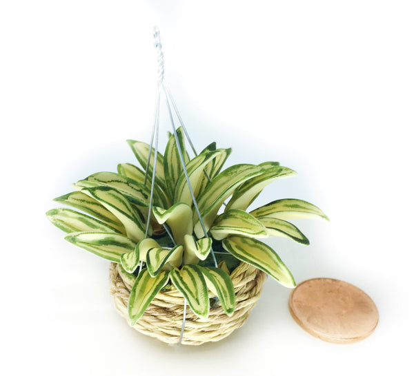 Miniature Dollhouse Artificial Hanging Starburst Plant Basket