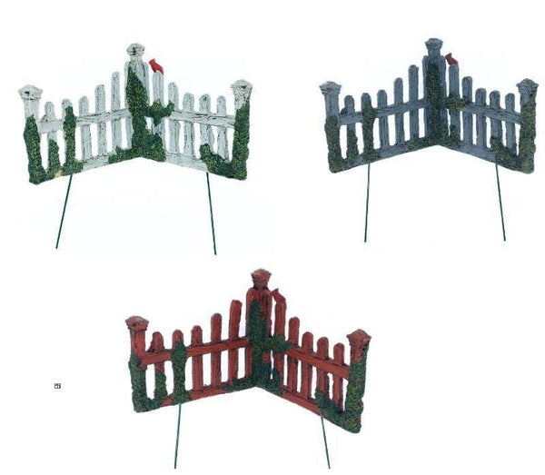Choice of Red, White or Gray Miniature Corner Fence