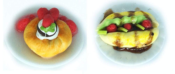 Dollhouse Miniature Strawberry or Chocolate Crepes