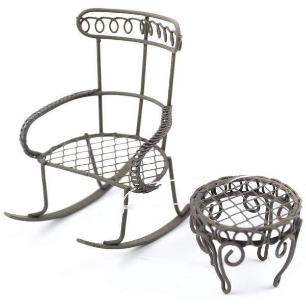 Brown Rocking Chair with Table