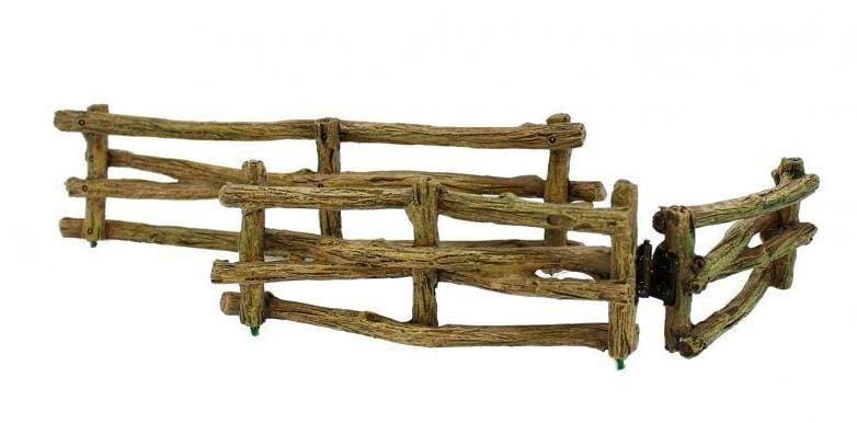 Brown Branch Faux Wood Fence, Fairy Garden Country Fence, Rustic Farm Fence, 12" Brown Fence
