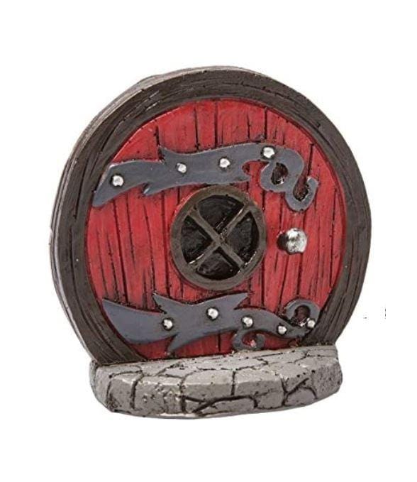 Miniature Round Red Door. Standing Fairy  Garden Door