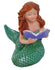 Miniature Mermaid with a Book, Green Fairy Garden Mermaid,  Beach Theme Cake Topper