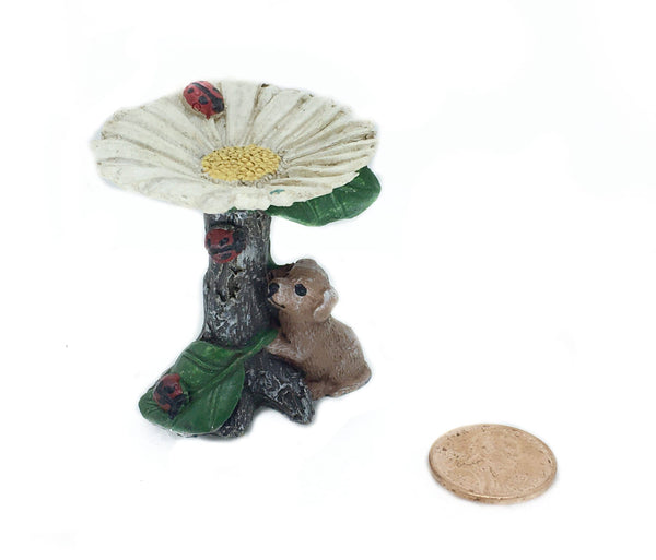 Daisy Birdbath, Miniature Dog at a Birdbath, 2