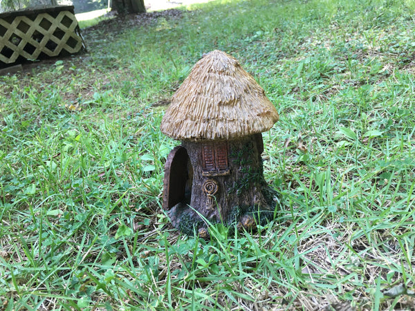 Fairy Garden Round House, Miniature House with Hinged Door and Stairway