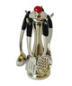 Dollhouse Kitchen Chrome Utensils on a Stand