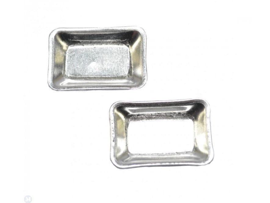 Set of 2 Miniature Silver Trays, Dollhouse Serving Trays, Mini Rectangular Trays
