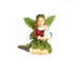 Christmas Fairy with a Rabbit,  Red and Green Holiday Fairy, Christmas Cake Topper