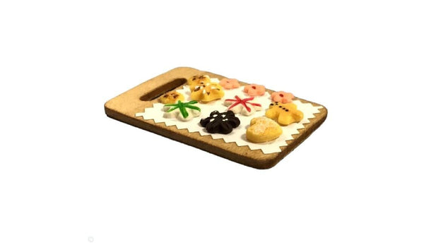 Miniature Tray with Holiday Cookies, Dollhouse Bakery, Mini Christmas Cookies
