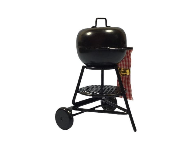 Miniature Kettle Barbeque Grill, Dollhouse Outdoor Cooker, Miniature Camp Stove