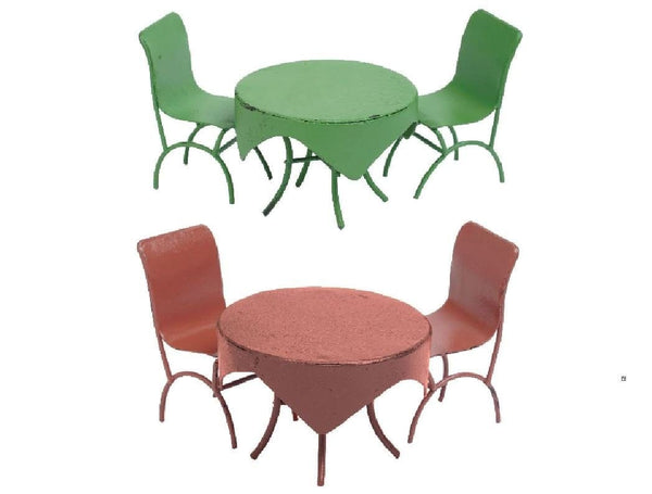 Choice of Red or Green Miniature Table and Chairs, Retro Table Set