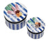 Dollhouse Miniature Blue and White Striped Hat Boxes