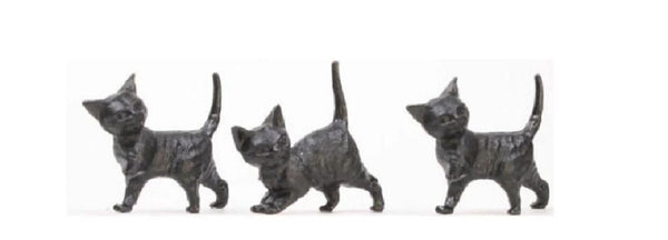 Set of 3 Micro Miniature Black Cats, 1