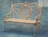 Miniature White Metal Bench, Dollhouse Seating, Fairy Garden Bench