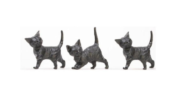 Set of 3 Micro Miniature Black Cats, 1" Halloween Cats, Cat Cake Topper