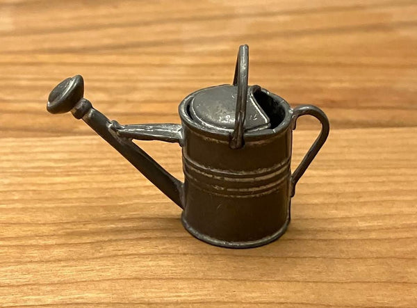 Miniature Metal Watering Can, Rustic Gray Fairy Garden Flower Pitcher