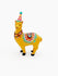 Miniature Orange Llama in a Party Hat, Party Llama Gift for Llama Collector, Llama Cake Topper