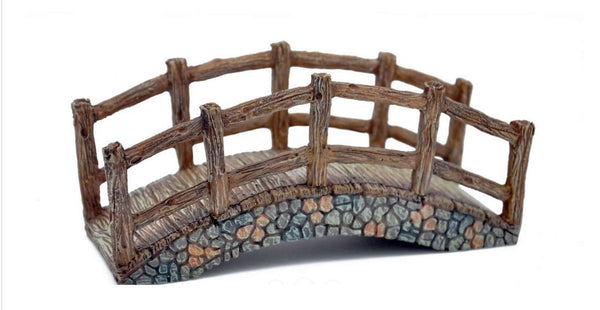 Miniature Wood and Stone Country Bridge, Fishing Bridge, Fairy Garden Bridge