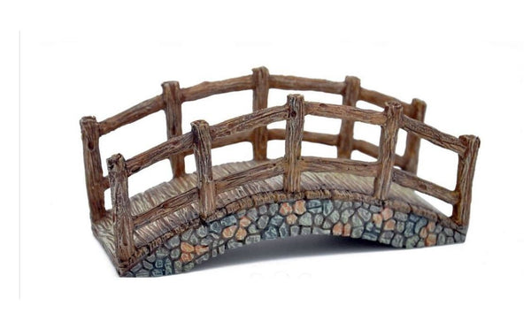 Miniature Wood and Stone Country Bridge, Fishing Bridge, Fairy Garden Bridge