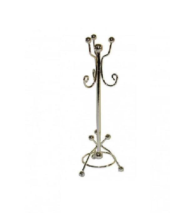 Miniature Metal Coat Rack, Standing Gold Tone Dollhouse Hallway Coat Hook